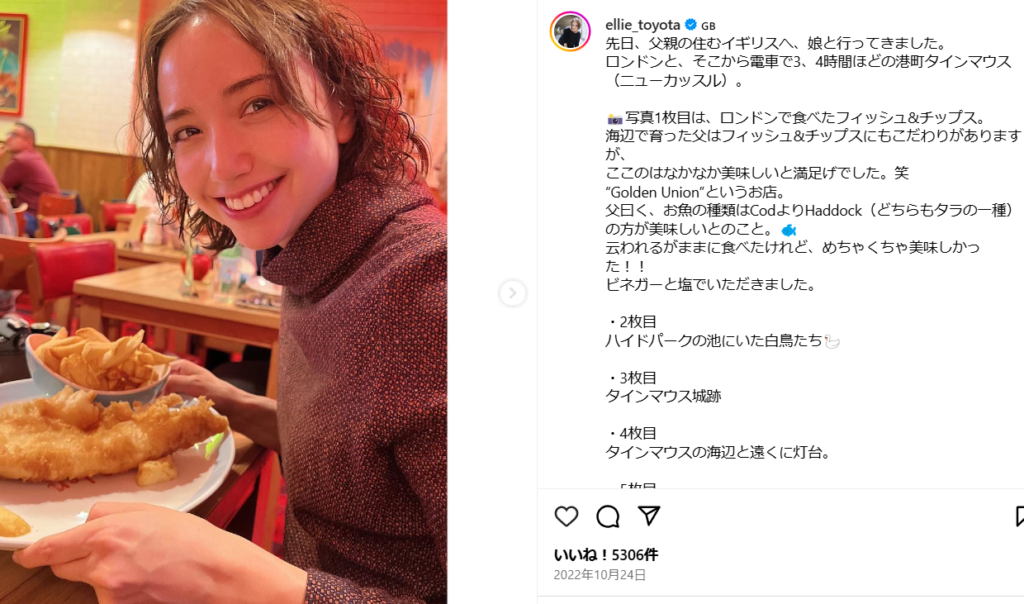 柳楽優弥の妻、豊田エリーのインスタグラム