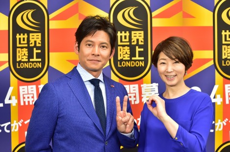 織田裕二と中井美穂（世界陸上）